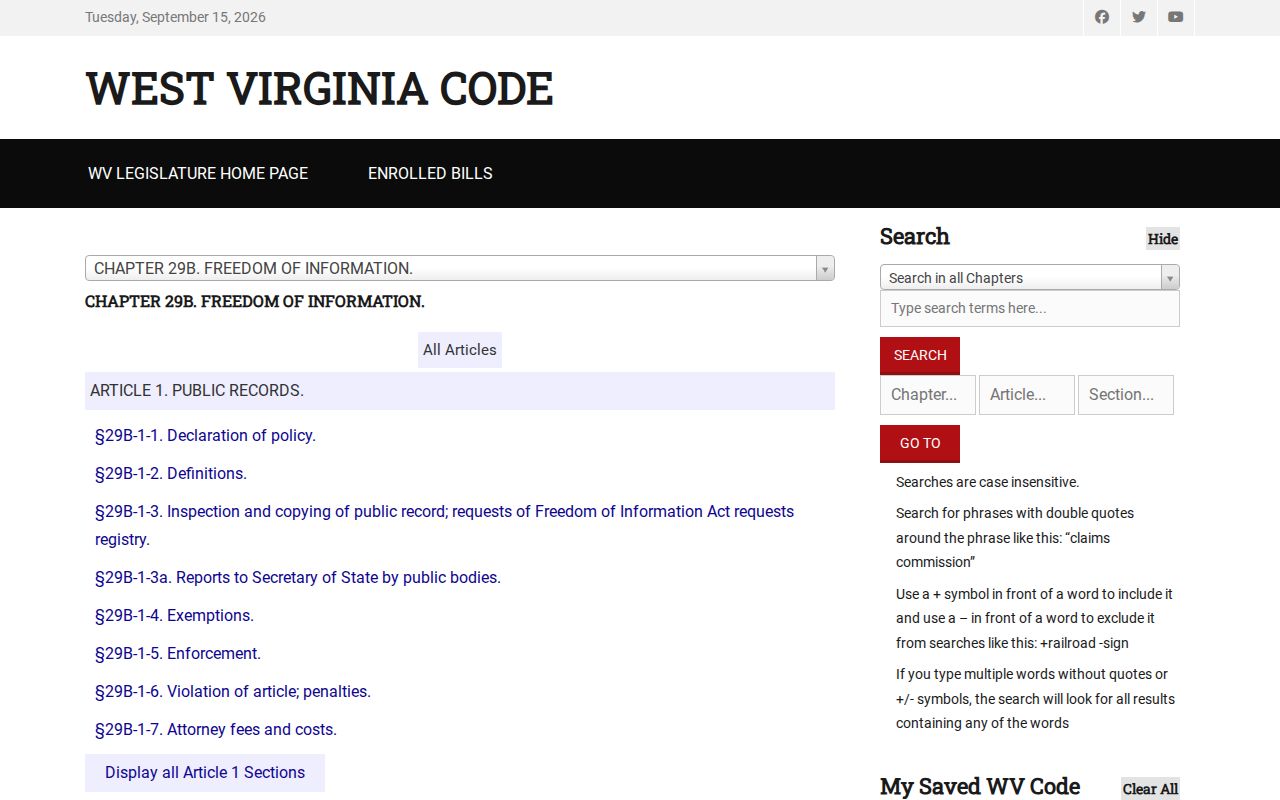 Hancock County property records and West Virginia FOIA access deadline